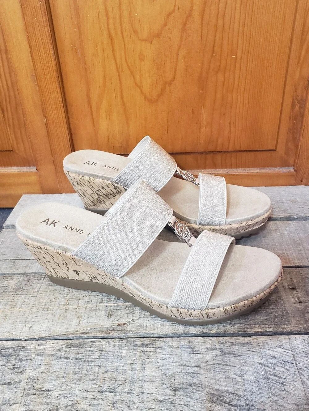 ANNE KLEIN NWOB Reese Platform Wedge Slip On Sandals 9.5